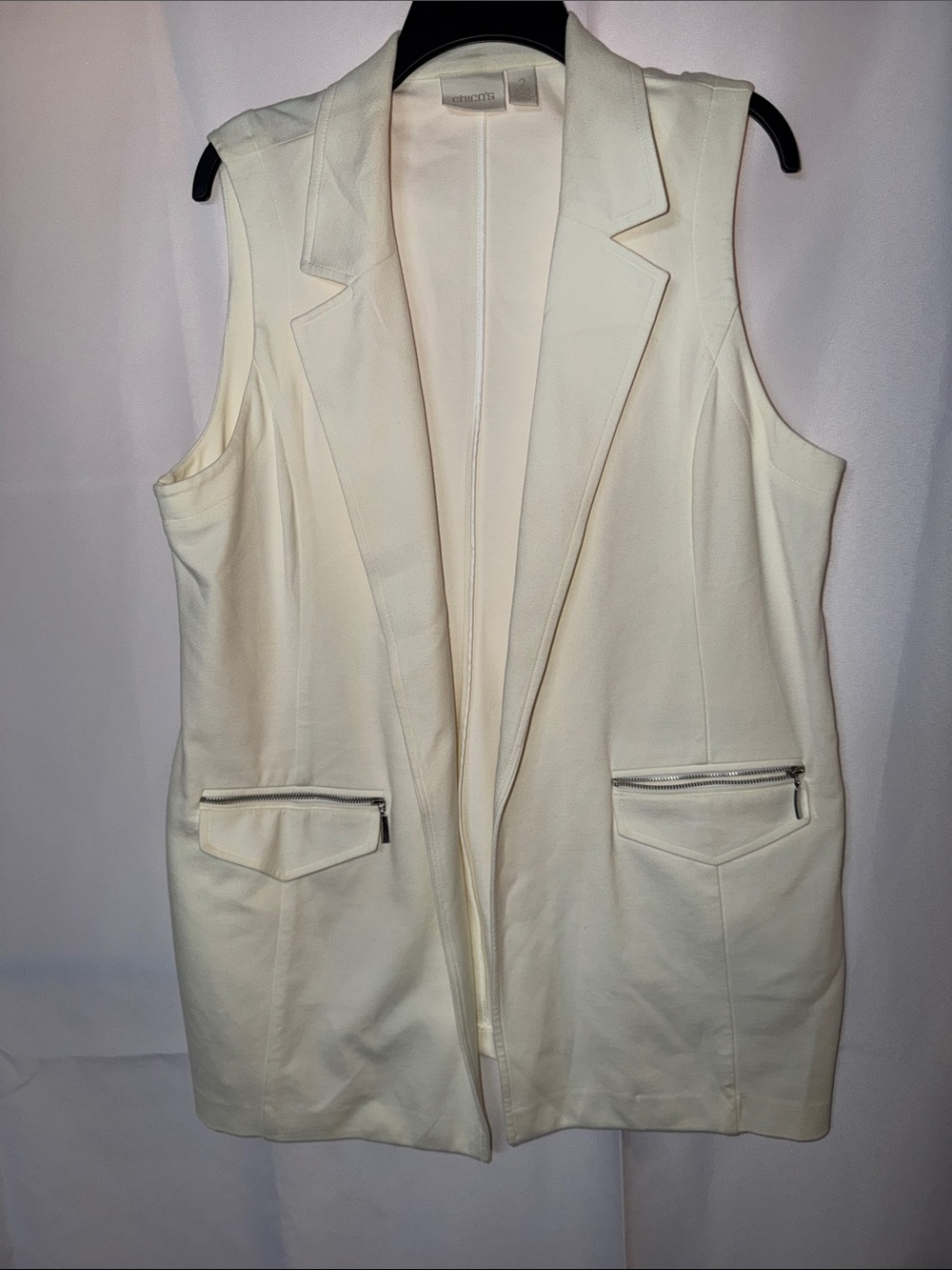 Sleeveless Blazer Vest - White